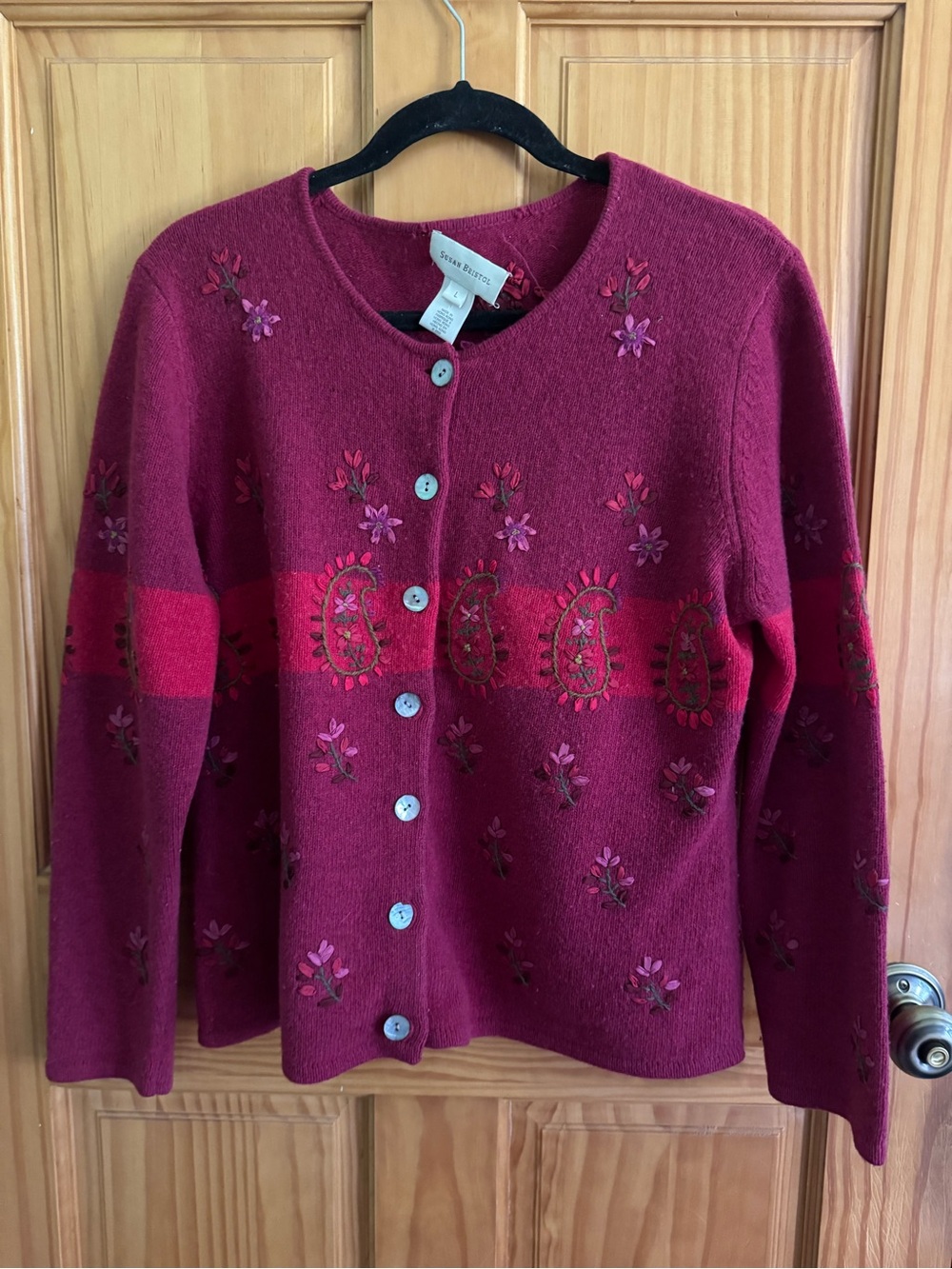 Y2K Vintage 2000 100% Lambswool Button Up Cardigan Large